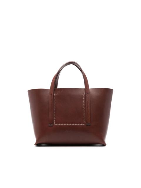 mini shopper leather tote bag