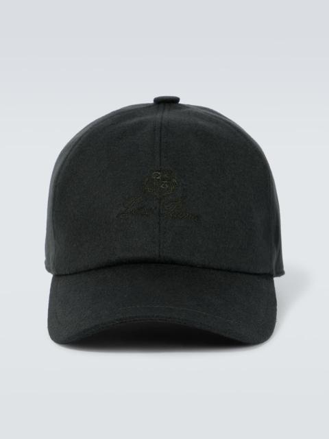 Logo cashmere baseball cap