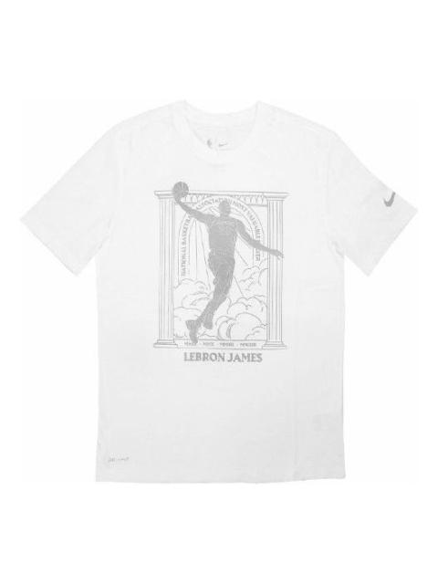Nike Nike Dri-FIT NBA Los Angeles Lakers Casual Sports Printing Round Neck Short Sleeve White CT4003-100