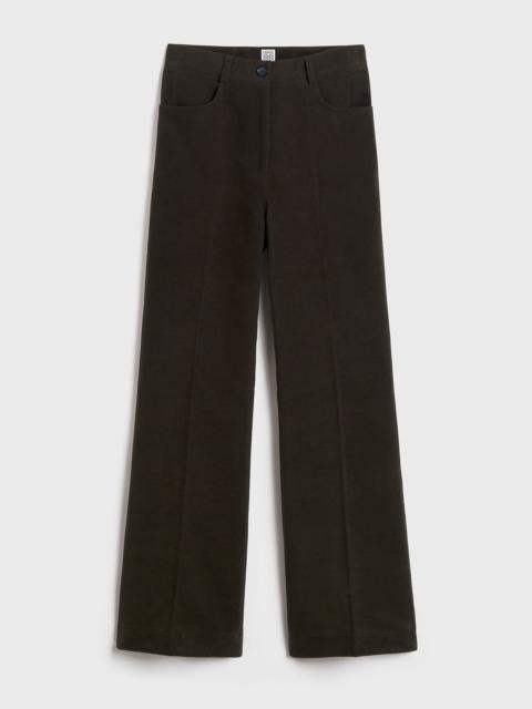 Totême Flared moleskin trousers espresso