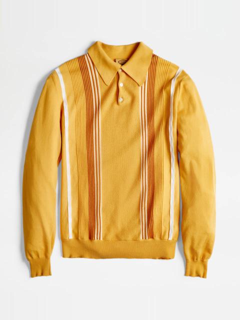 Tod's POLO SHIRT IN COTTON KNIT - YELLOW