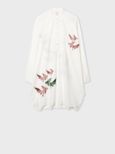 Paul Smith Women's White 'Le Peche Fish' Embroidery Kaftan