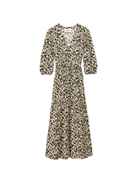 ba&sh Palma tiered animal-print dress