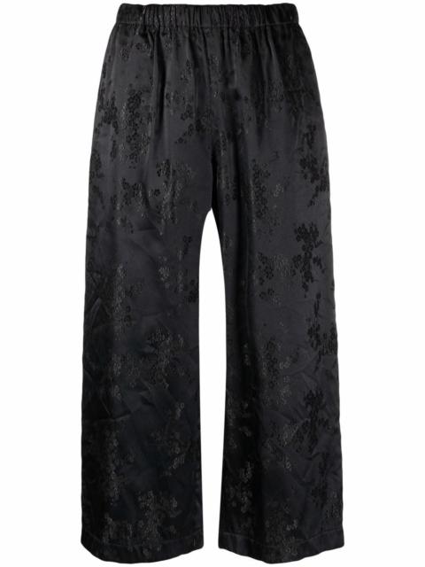 Comme des Garçons Comme des Garçons floral-jacquard cropped trousers