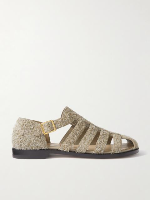 Loewe Campo Cutout Brushed-suede Sandals