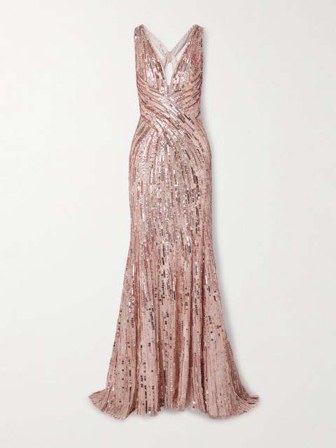 JENNY PACKHAM Luxor Cutout Embellished Tulle Gown