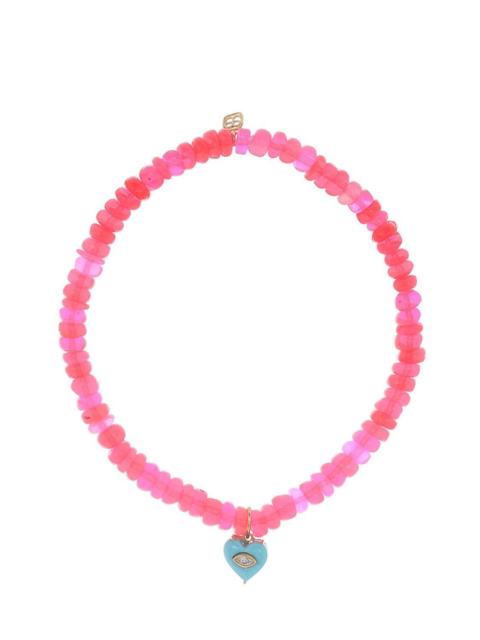 SYDNEY EVAN Turquoise Heart Ethiopian Opal Smooth Charm Bracelet