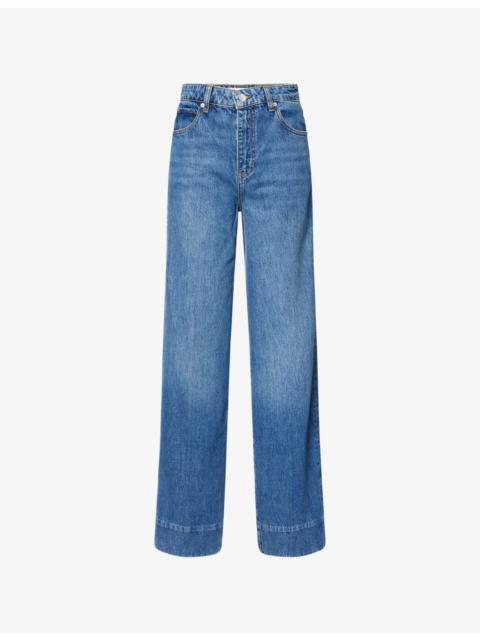 FRAME The Streamline High-Waist Straight-Leg Denim Jeans