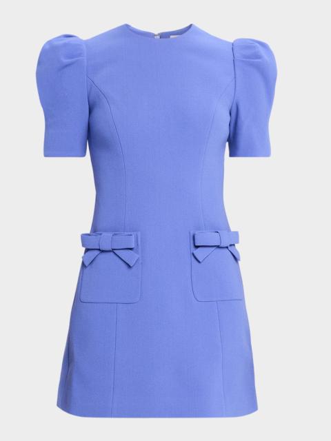 REBECCA VALLANCE Violetta Puff-Sleeve Crepe Mini Dress