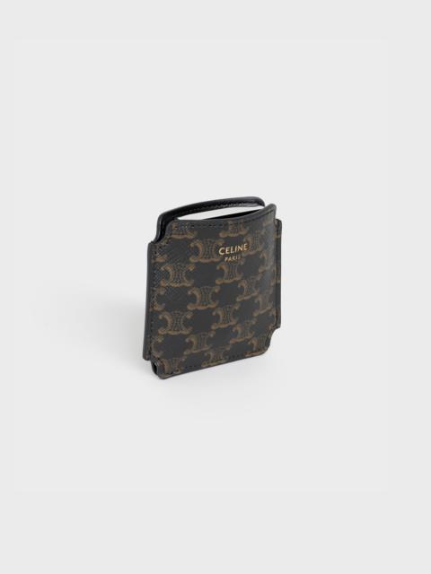 CELINE Sterling Ashtray with Pouch in Triomphe Canvas