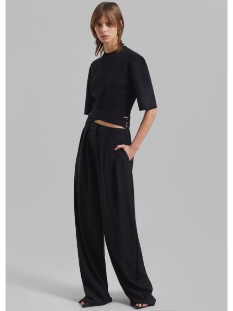 The Frankie Shop Ripley Pleated Trousers - Black