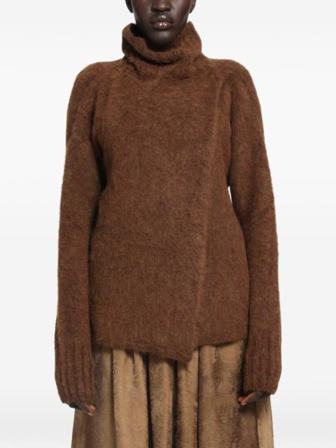 UMA WANG wrap-effect turtleneck sweater
