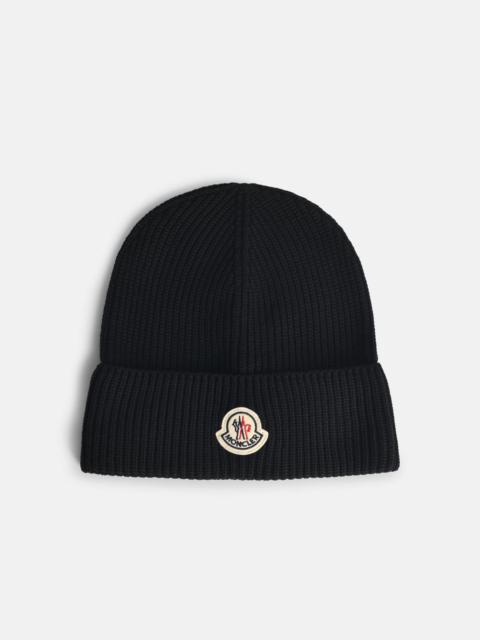 Moncler 'TRICOT' BLACK COTTON BEANIE