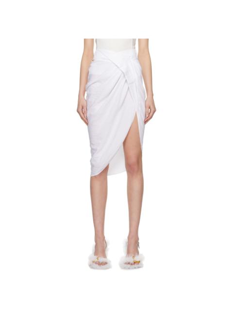JACQUEMUS White Les Classiques 'La Jupe Saudade' Midi Skirt
