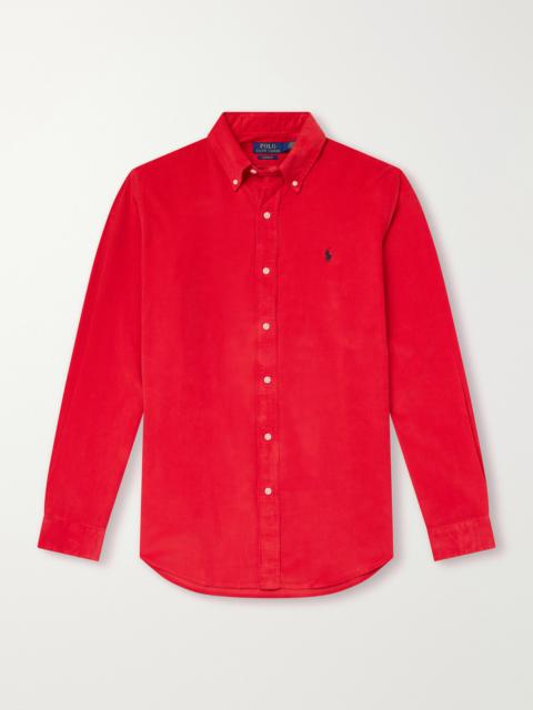Polo Ralph Lauren Button-Down Collar Logo-Embroidered Cotton-Corduroy Shirt