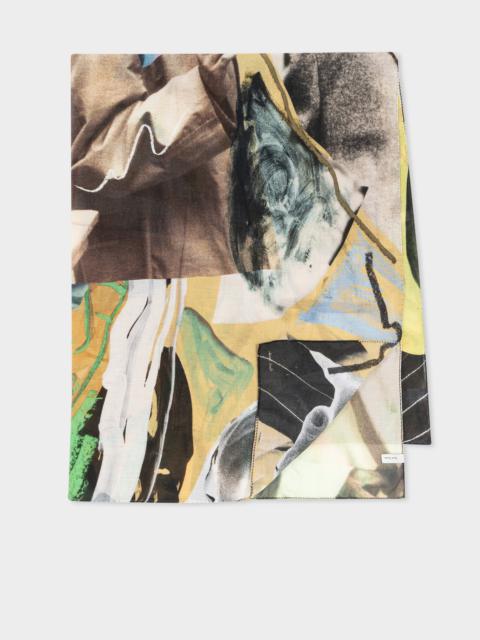 Paul Smith Life Drawing' Print Viscose-Blend Scarf