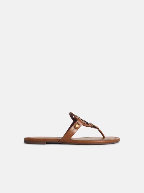 TORY BURCH 'MILLER' BROWN LEATHER FLIP-FLOPS