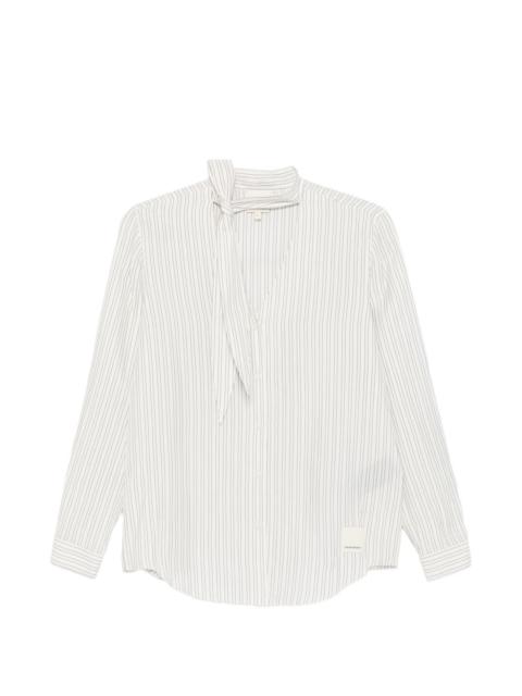EMPORIO ARMANI striped tie-neck shirt