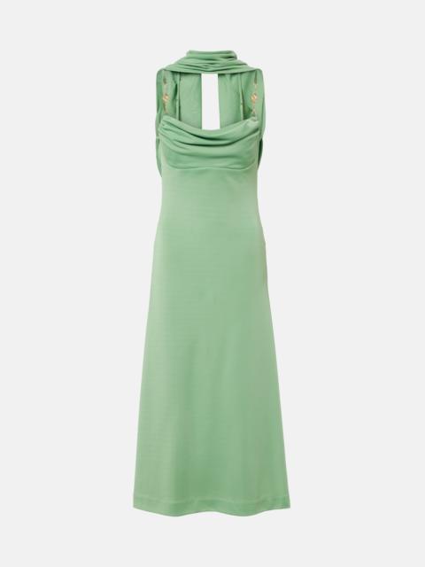 REBECCA VALLANCE Isla draped scarf-detail maxi dress