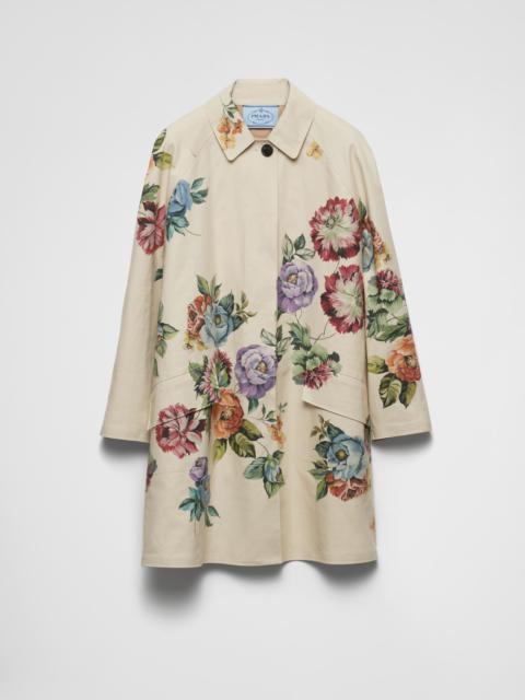 Prada Printed cotton single-breasted coat