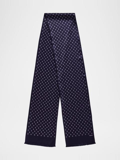 TOM FORD Men & apos;s Micro Paisley-Print Mulberry Silk Scarf