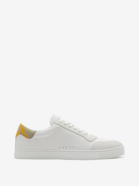 Burberry Leather and Check Cotton Sneakers