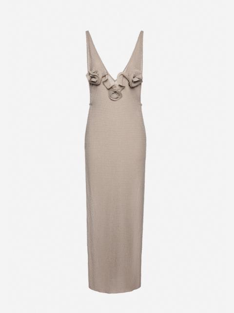 MAGDA BUTRYM Crepe high-leg maxi dress in light brown