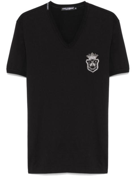 Dolce & Gabbana heraldic-embroidered T-shirt