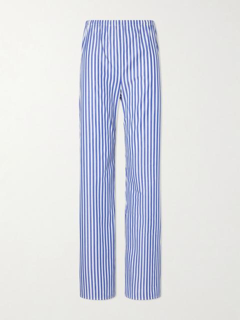 LA LIGNE Striped cotton pants Blue
