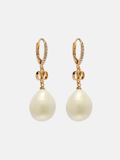 Valentino VLogo faux pearl drop earrings