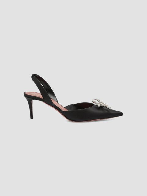 Amina Muaddi Women's Rosie 60MM Satin Slingback Pumps - Black
