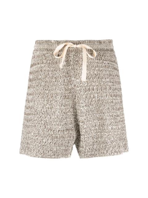 drawstring-waist knitted shorts