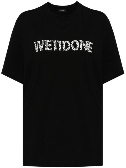 We11done Black Pearl Logo Washed Short-Sleeve T-Shirt