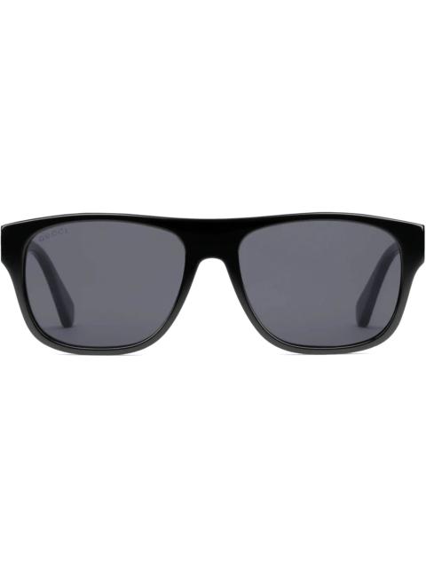 Gucci Rectangular Frame Acetate Sunglasses Black (519163 J0070 7710)