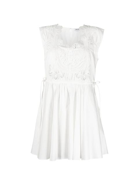 embroidered-detailing cotton mini dress