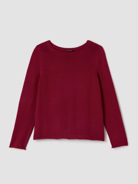EILEEN FISHER Peruvian Cotton Blend Bateau Neck Top