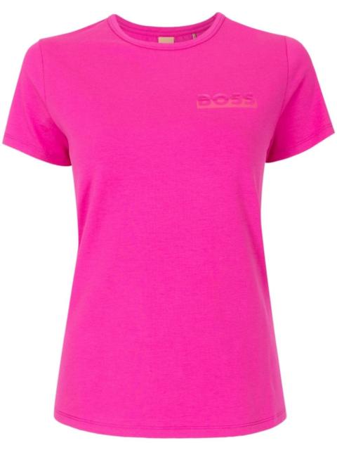 BOSS logo-print cotton blend T-shirt