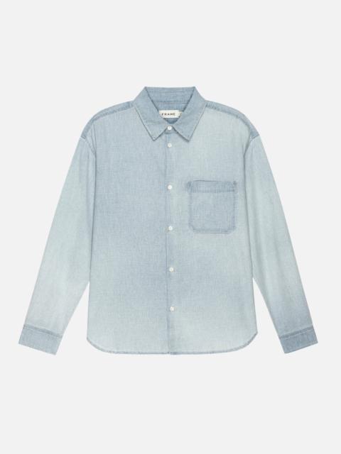 FRAME Chambray Camp Collar Shirt in Herald