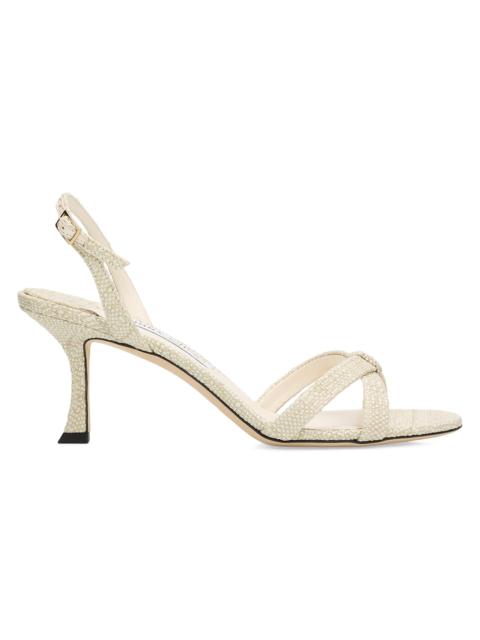 JIMMY CHOO Women's Elsy 70MM Fine Raffia Slingback Sandals - Natural