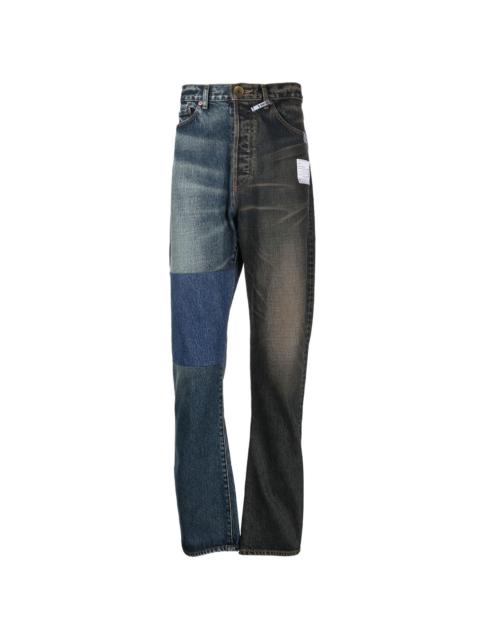 Maison MIHARAYASUHIRO two-tone straight-leg jeans
