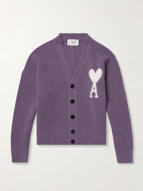 Logo-Jacquard Alpaca-Blend Cardigan