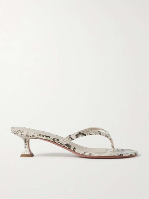 Amina Muaddi Juliette snake-effect leather sandals Snake print