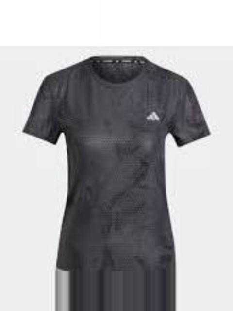 (WMNS) adidas Ultimate Allover Print Running T-Shirt Asia Sizing 'Black' IN0630