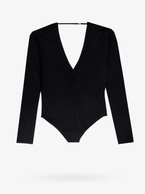 Saint Laurent plunging V-neck velvet blouse - Black