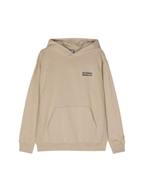 logo-flocked cotton hoodie