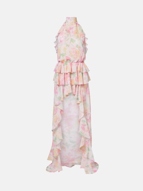 BANANHOT Malena floral ruffled asymmetric maxi dress