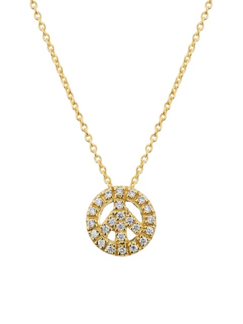 ROBERTO COIN Women's Tiny Treasures 18K Yellow Gold & 0.11 TCW Diamond Peace Sign Pendant Necklace - Yellow Gold