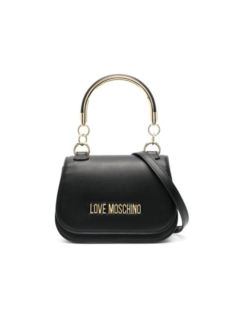 Moschino logo-plaque top handle bag