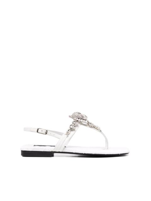 PHILIPP PLEIN crystal-skull flat sandals