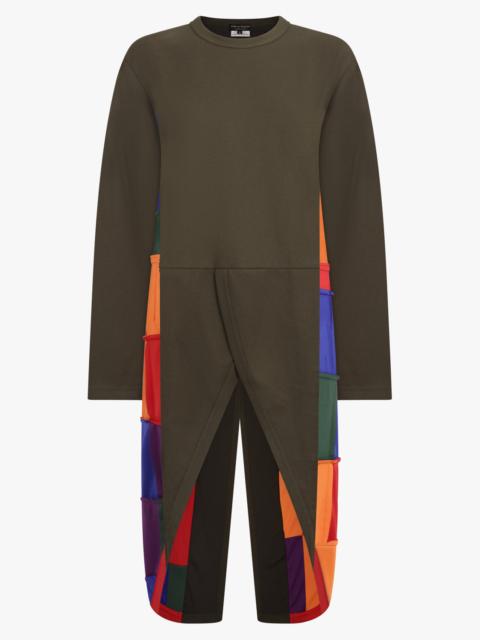 Comme Des Garçons L/S CROSSOVER TAILS PANEL T-SHIRT | KHAKI/MULTI